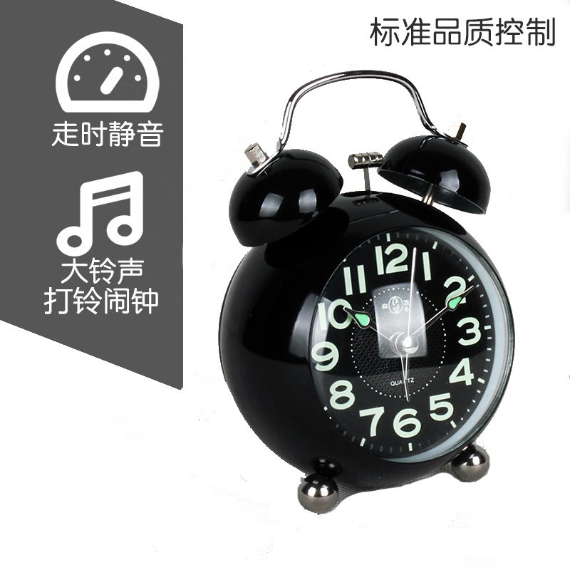 懒床超大声音床困难户变态闹钟声静音夜光闹铃创意金属铃声