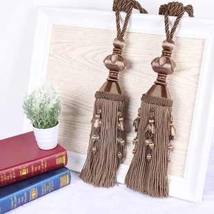 饰欧式 人流苏穗坠家居装 扣造绑配墙钩吊花边球河丝窗帘辅料天绳挂