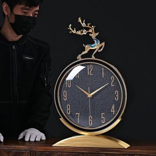 轻奢桌面摆件 台钟座钟钟表摆客厅式 欧式 家用放时钟玄关装 饰摆台式