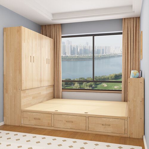 实木床体小户型儿童床带卧室榻榻床