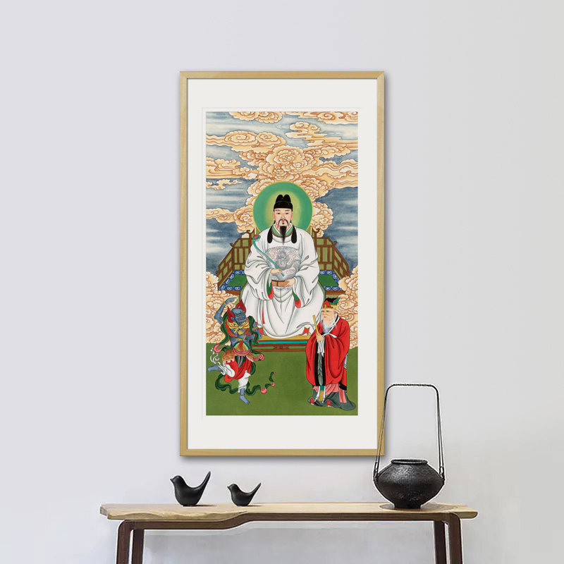 工笔文昌帝君文曲星魁星点状元中金榜题名供奉祈愿画框卷轴