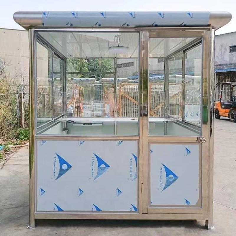 厂家直销户外保安亭不锈钢岗亭值班室门卫室收费亭成品现货可定制