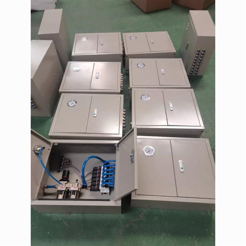 定做气控箱电磁阀组箱气动阀控制柜气源控制箱4V210-8plc控制箱