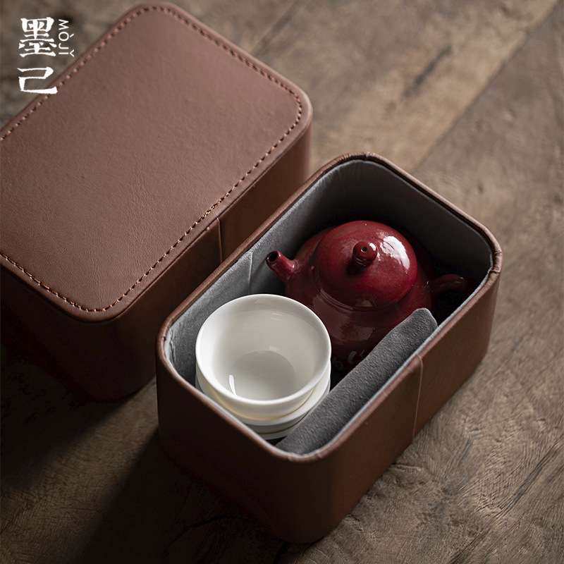 墨己一壶三杯皮制收纳盒装功夫茶具便携装旅行茶具小套装陶瓷茶具,包装,电子元器件包装,淘宝优惠券,粉丝福利购,淘宝优惠卷