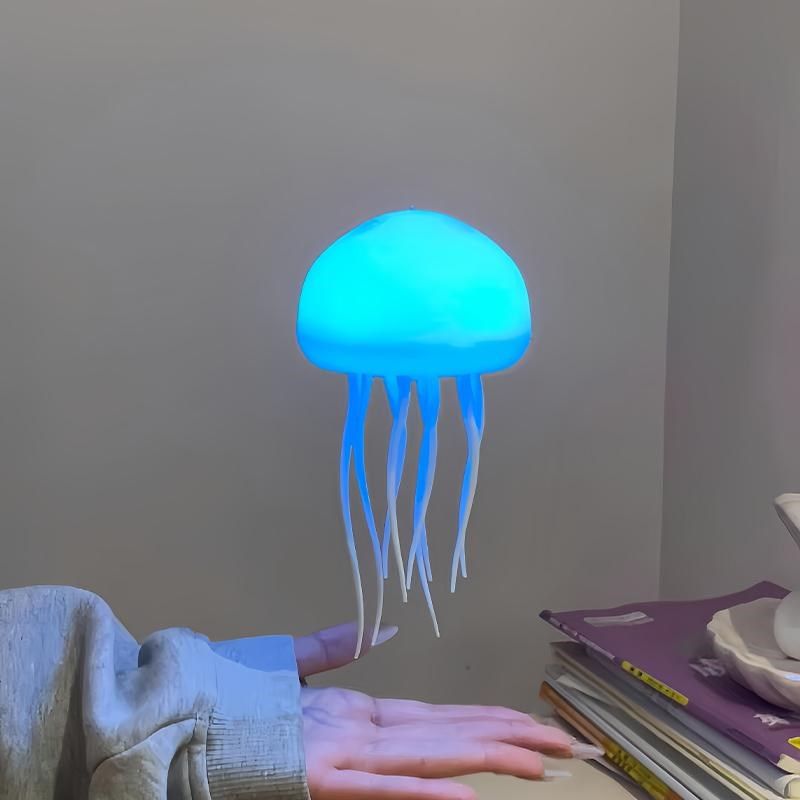 水母悬浮幻彩渐变声控睡眠灯儿童房氛围饰灯触角会动