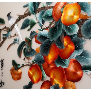 事事如意国画纯手工刺绣客厅入户玄关新刺绣画端苏绣装 饰画
