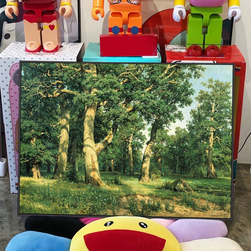 希施金装饰森林油画玄关简欧风景画欧式客厅装饰画电表箱画