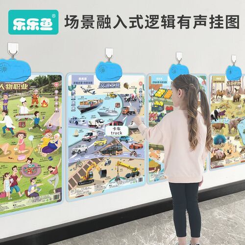 乐乐鱼场景逻辑启蒙声挂图幼儿学习益智点读发声挂图代发