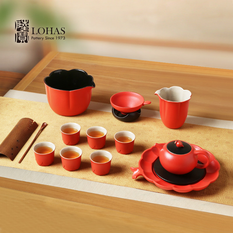 陆宝富贵石榴茶礼功夫茶具组日礼送礼适合居泡茶