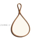 民宿布置藤编墙镜子挂侘寂设计师艺术餐桌背景壁挂挂件