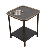 森麻将茶几茶水架棋牌室烟灰缸小茶桌麻将桌椅岩板茶几