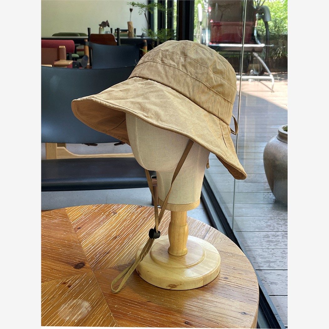 纯色速干薄款宽檐优雅渔夫帽子女轻薄遮阳帽加大帽檐护脸防晒盆帽