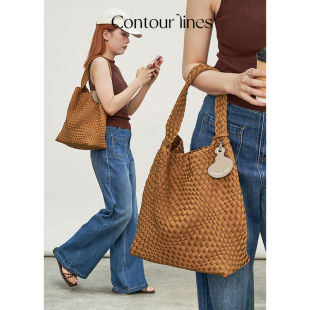 图尔花园contourlines【潜水大托 托特包】单肩编织通勤包大容量