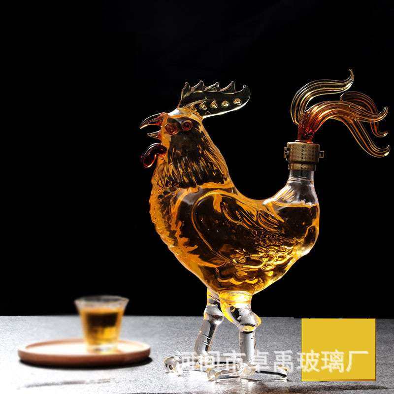 十二生肖动物鸡泡酒瓶 金鸡玻璃醒酒器 工艺动物酒瓶个性密封摆件,包装,电子元器件包装,淘宝优惠券,粉丝福利购,淘宝优惠卷