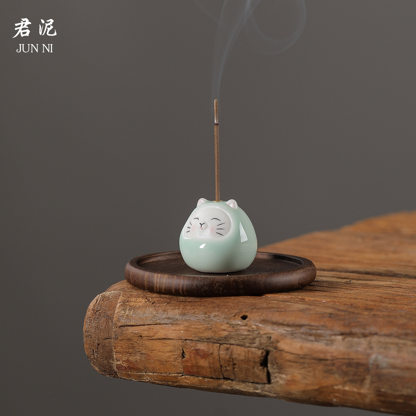 青瓷软萌可爱小猫线香炉香插托家用室内桌面小香炉檀沉香香道香器,家居饰品,香薰炉,淘宝优惠券,粉丝福利购,淘宝优惠卷