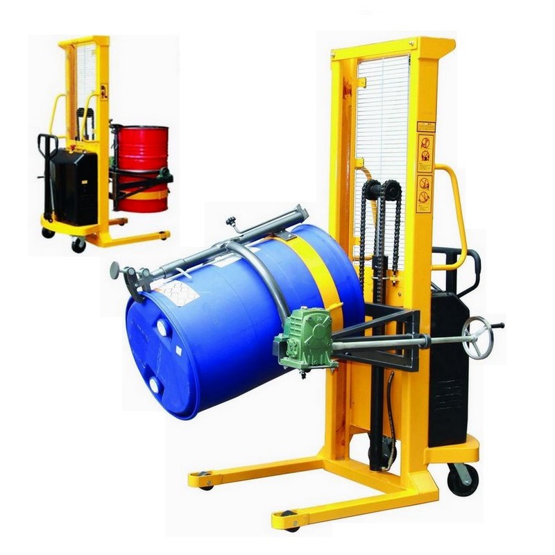 油桶堆高车 半电动带油桶升降车 半自动 全电动圆桶升高车装卸车