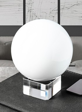 大小号乳白色水晶球 客厅办公室家居招财装饰品创意圆球