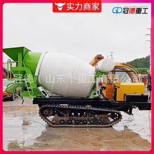 方5立胶履337带罐车自上料履带搅拌混凝土车橡罐履带爬山虎水泥运