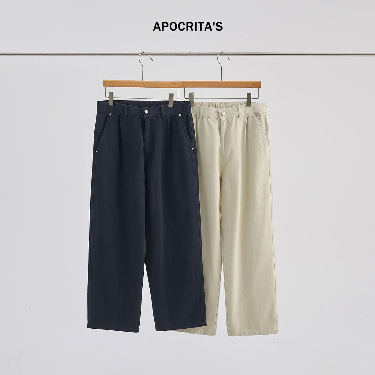 APO男装|跨境休闲裤男秋季高级感宽松阔腿裤百搭纯棉cleanfit长裤