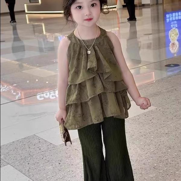 夏季新款女童装洋气时髦漂亮小香风儿童宝宝夏装上衣裤子两件套