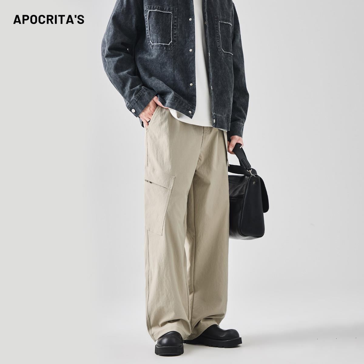 APO男装|跨境男士工装休闲裤秋季美式百搭潮流宽松阔腿长裤配腰带