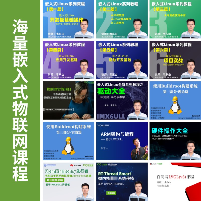 韦东山嵌入式触摸屏板学驱动摄像
