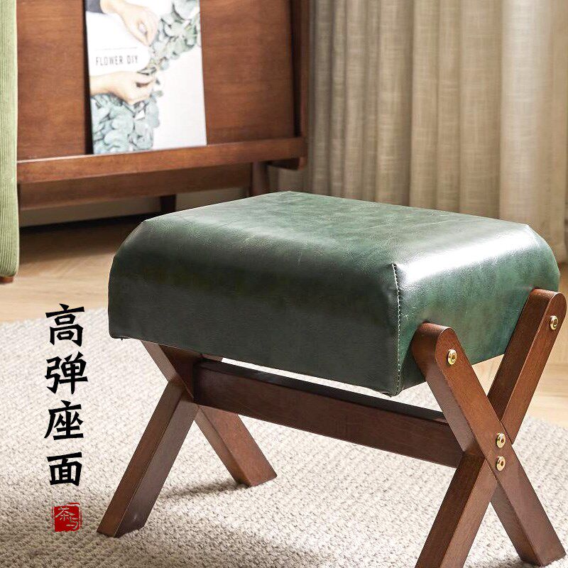 翡翠软包全实木小小板凳矮凳儿童凳客厅皮凳沙发垫脚