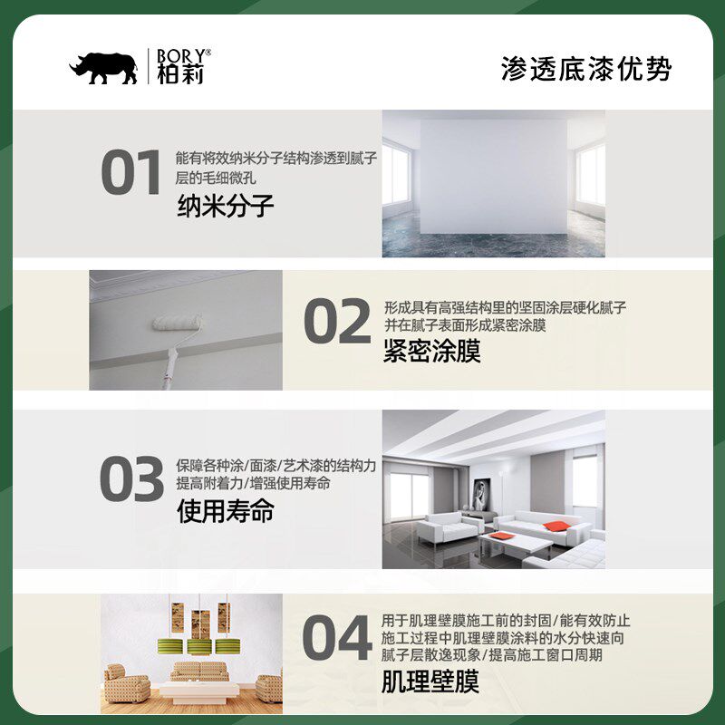 柏莉渗透底漆抗碱底漆净味全能封闭底漆乳胶漆内墙涂料