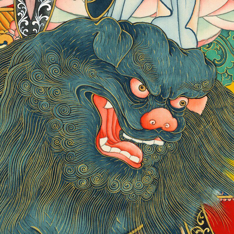 华严圣画像释迦尊挂画普贤菩萨文殊菩萨释仿古画