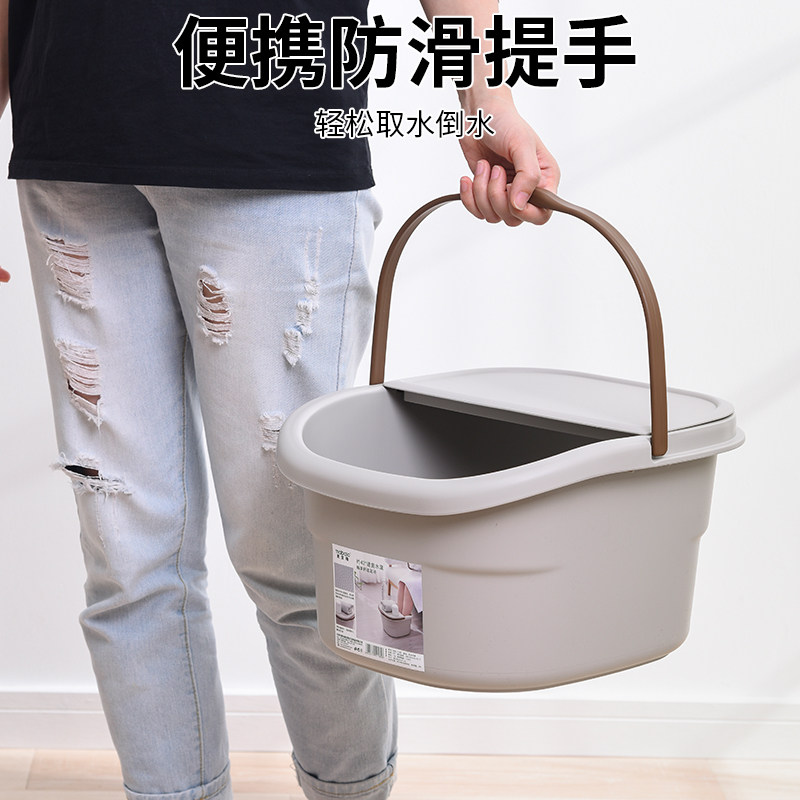 麦宝隆塑料颗粒按摩足浴桶加厚洗脚桶带盖泡脚桶冬季保温盆