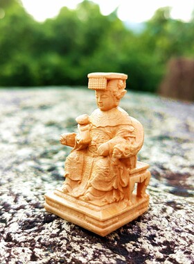 黄杨木雕妈祖天上圣母娘妈佛龛物实木圆华艺坊