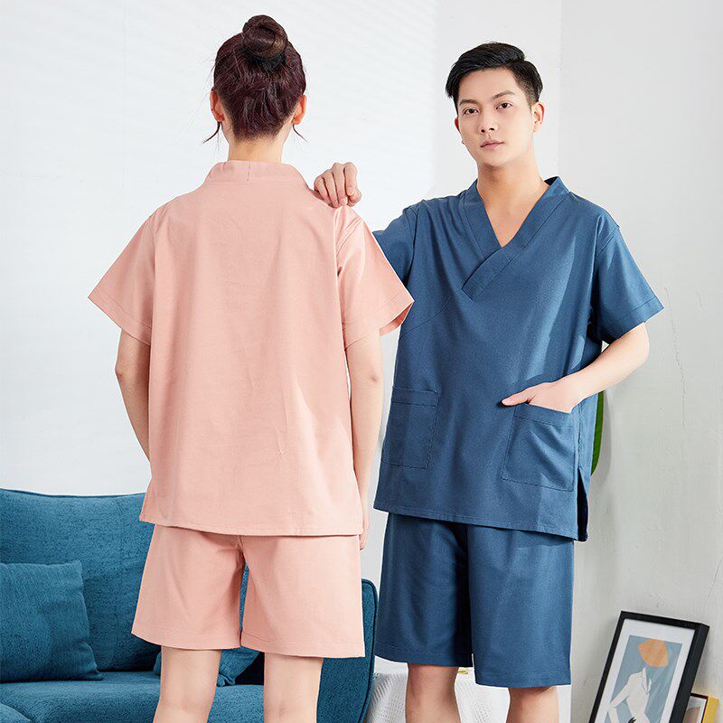 美浴雅欣丝麻抗皱端汗蒸服女浴场沐足理疗桑拿按摩浴服男