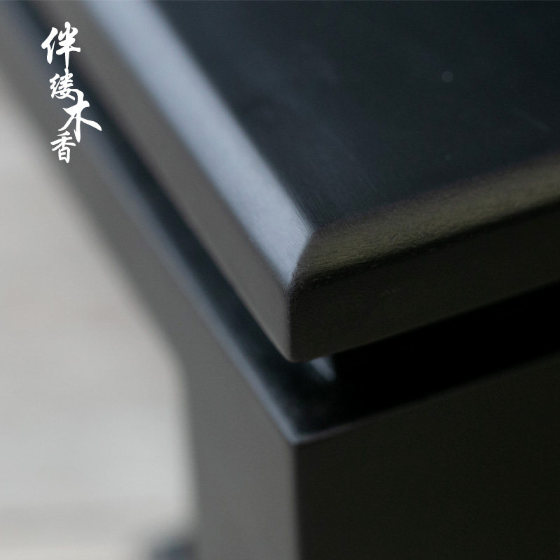 长方形黑色木质鱼缸瓶奇石头底座现代工艺品木雕架