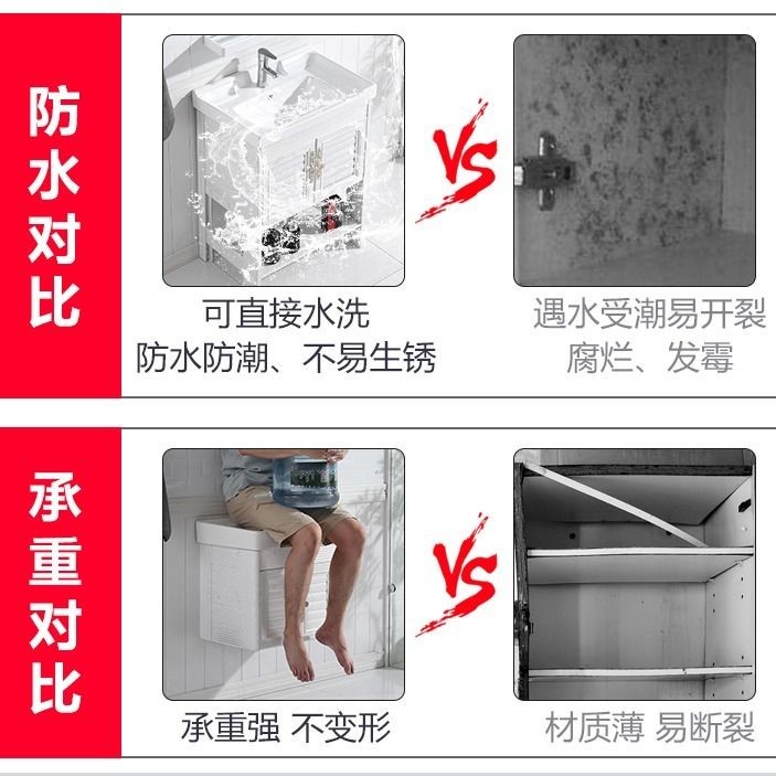 落地式洗手盆浴室柜小户型柜阳台台盆一体洗脸盆
