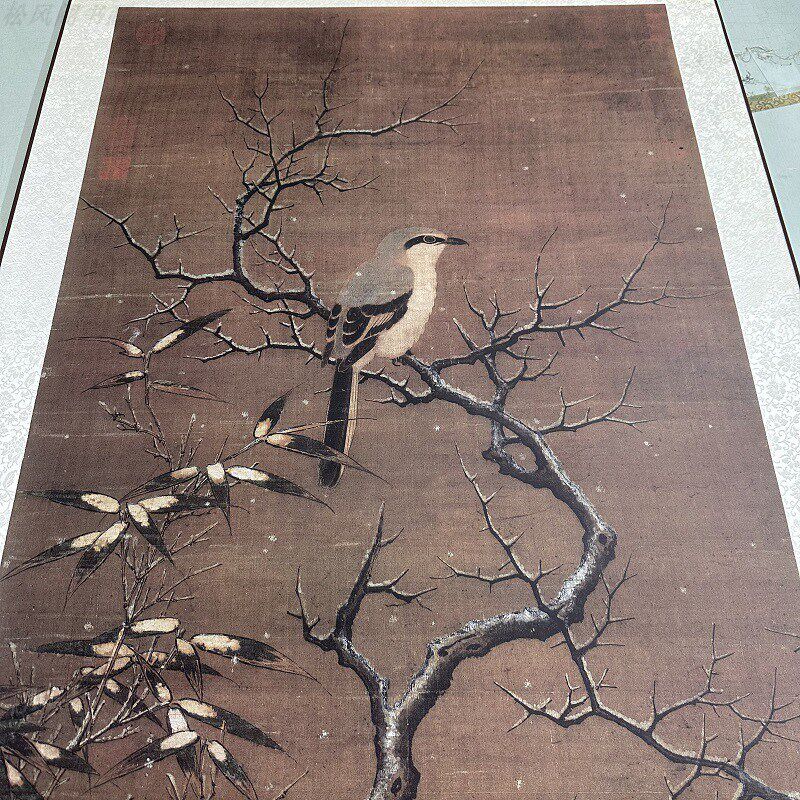 南宋李迪雪树寒禽图复古书画鸟国画挂抽装裱真迹微喷仿古装饰画