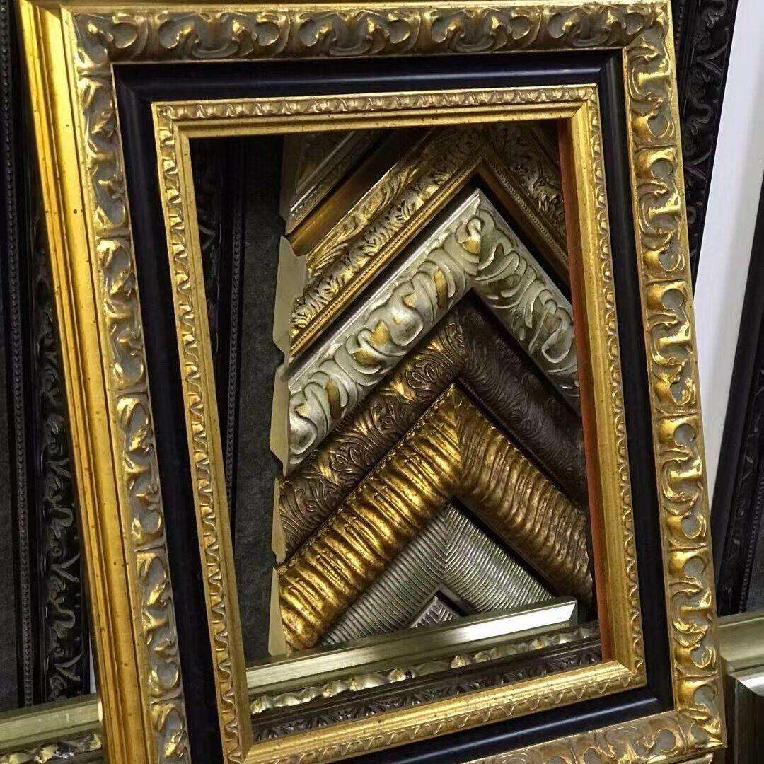 高端画框欧式复古画外框装裱框边宽9公分祖母绿巴洛克实木油画框
