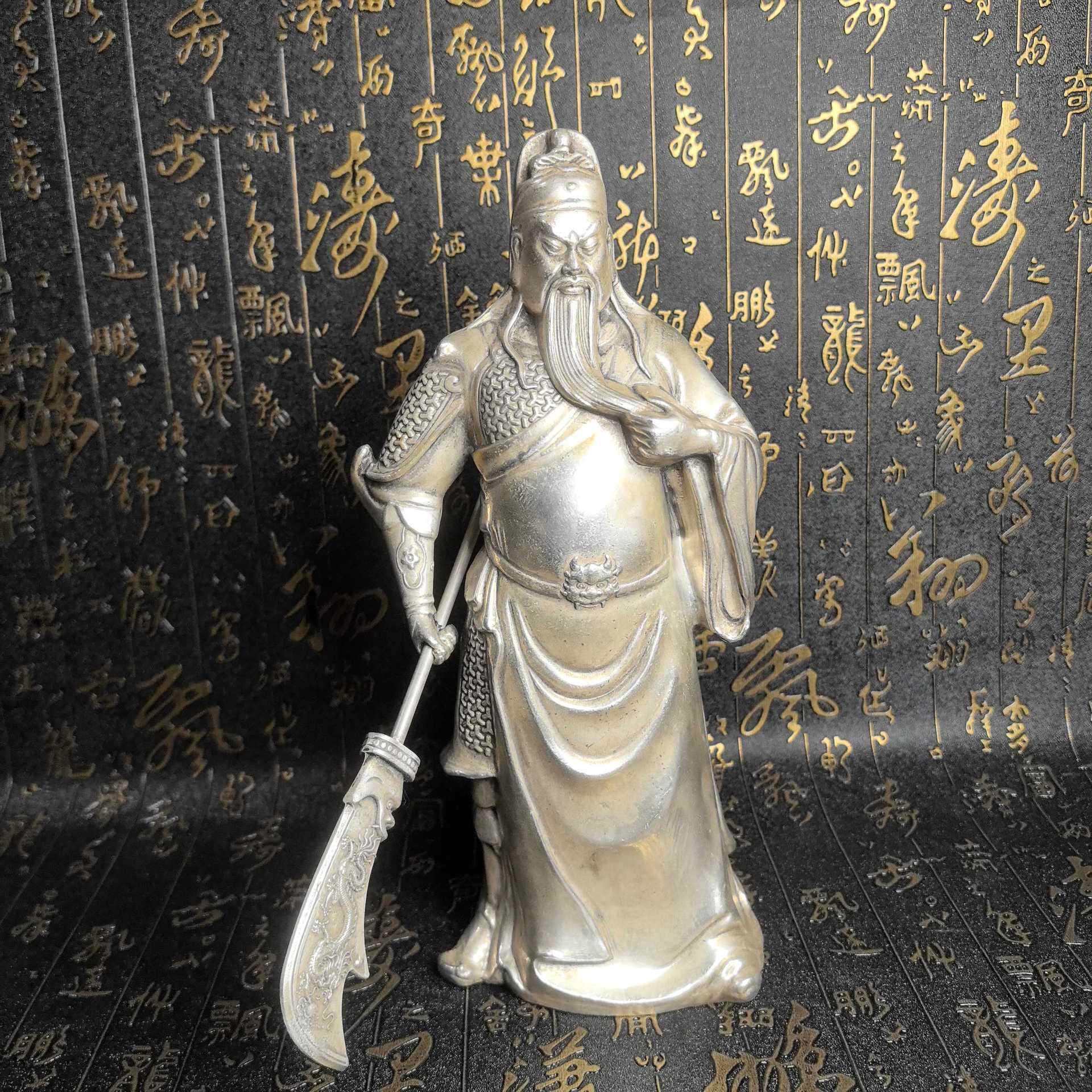 铜关公关二爷摆件铜站关公客厅供奉神像关羽武圣工艺品