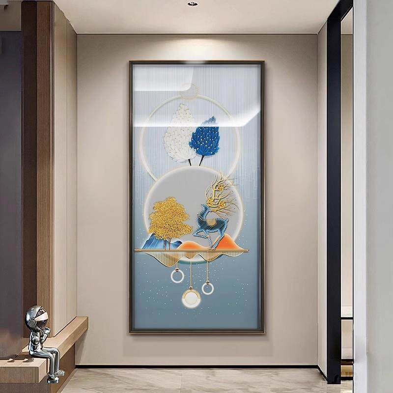 玄关装饰画客厅高档手工钉子绕线画成品实物画走廊过道正对门挂画