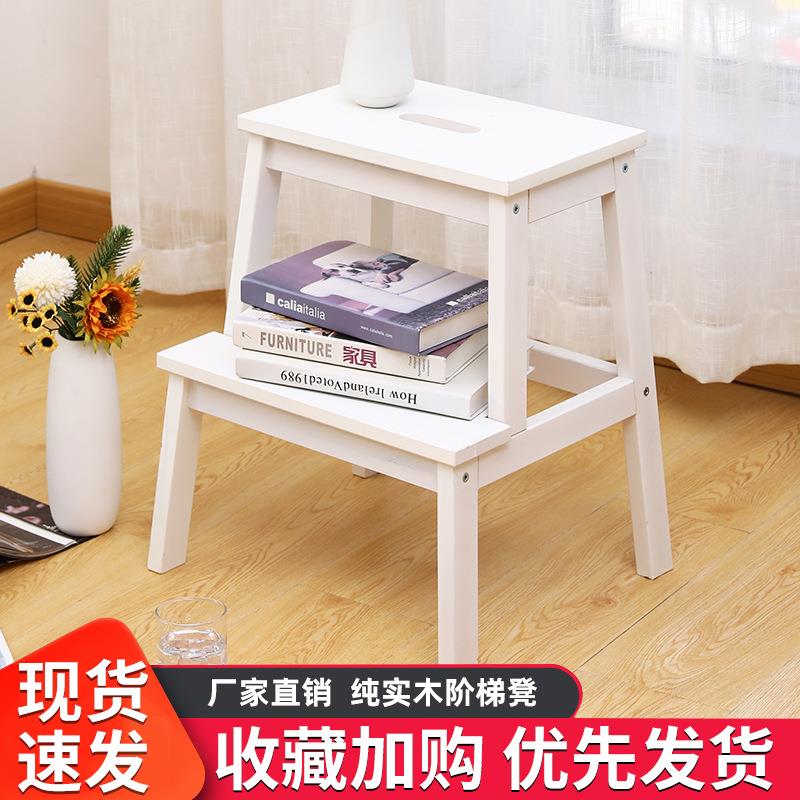 实木脚踏凳双层阶梯凳垫脚凳小楼梯凳子家用高低凳两用儿童台阶J&