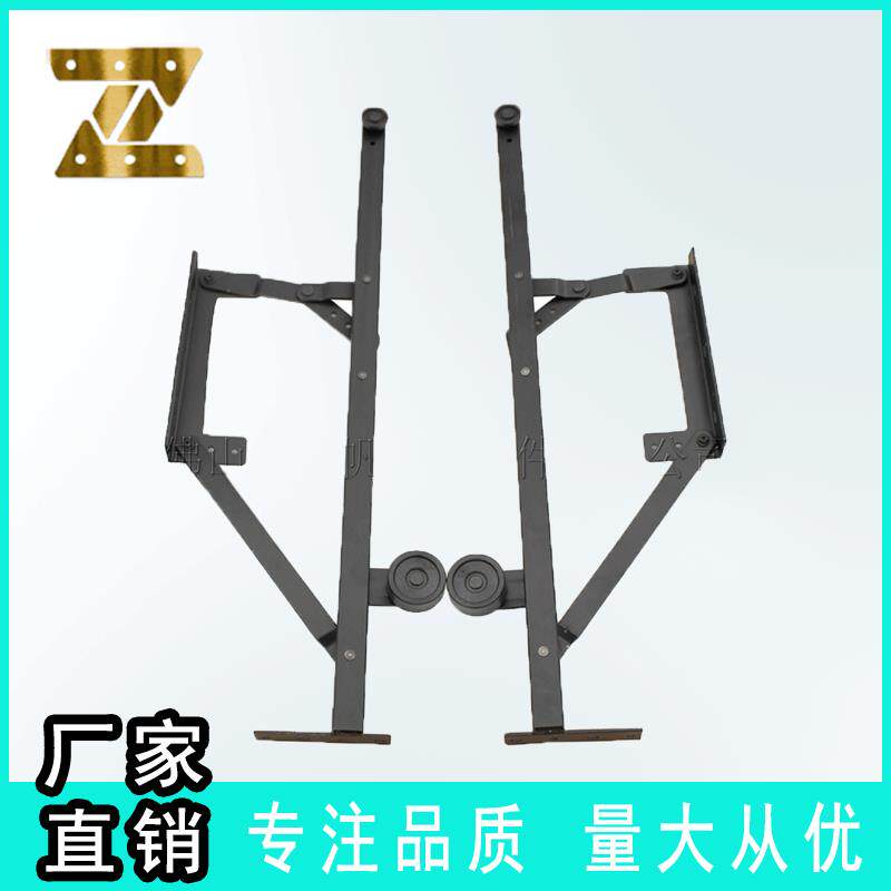 家具五金沙发抽屉铰带轮子黑色折叠铰链多功能推拉隐藏式五金铰链