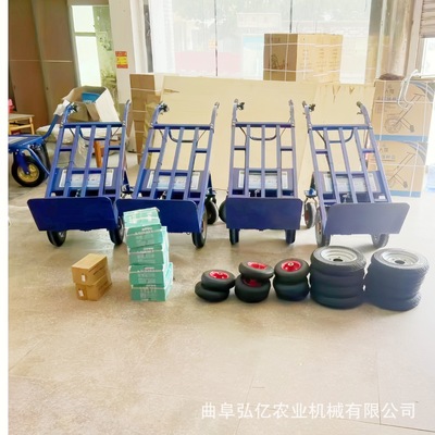 四轮电动手推车农用蔬菜水果运输车山地丘陵加宽轮胎爬坡鸡公车