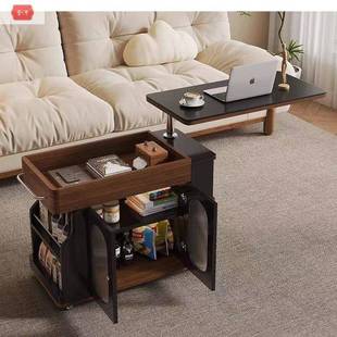 折叠移动边几实木茶台茶桌小户型客厅简易升降多功能餐桌两用茶几