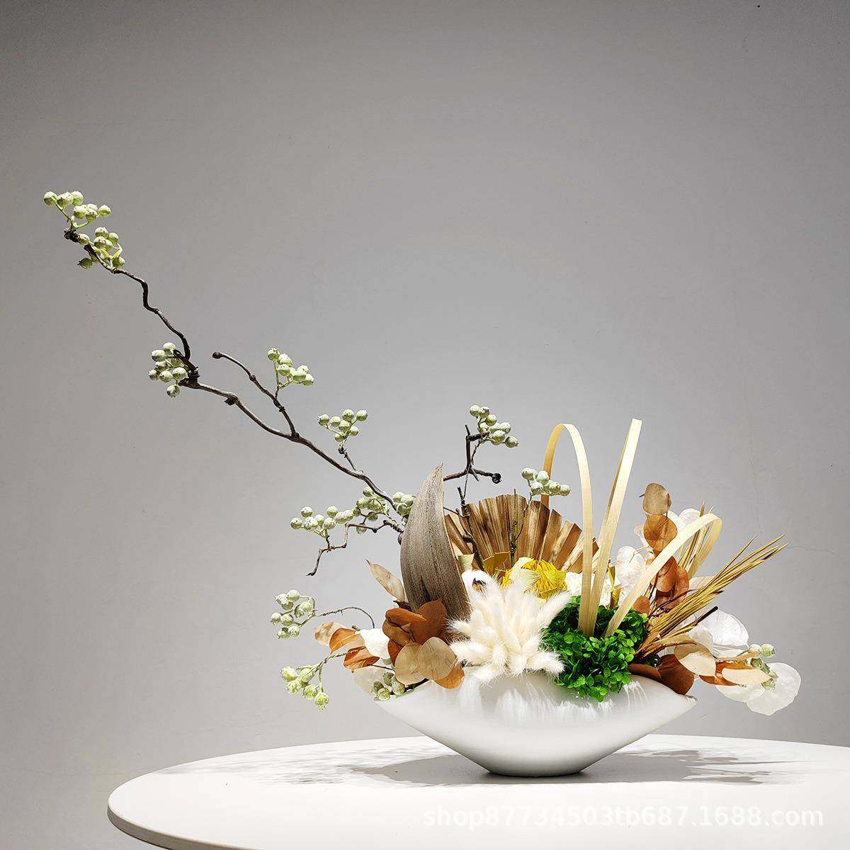 新中式永生干花样板房售楼处客厅餐桌电视柜玄关装饰仿真花艺摆件,纺织面料/辅料/配套,纺织机械配件,淘宝优惠券,粉丝福利购,淘宝优惠卷