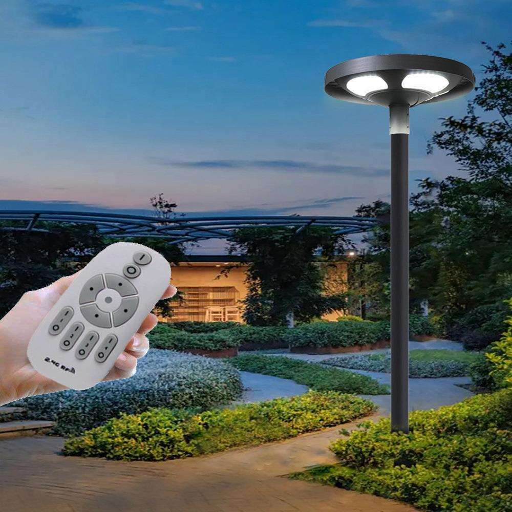 2.4G遥控铝合金飞碟UFO太阳能灯别墅庭院花园公园路灯欧式庭院灯