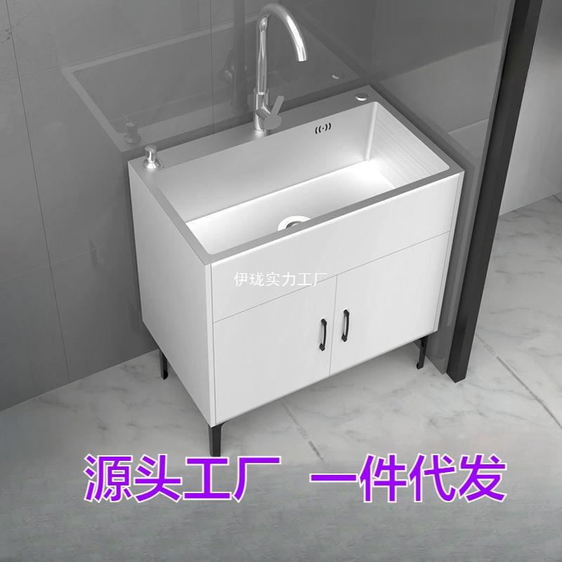家用商用厨房不锈钢竹香板槽柜出租房单双槽洗碗洗菜池简易大水槽