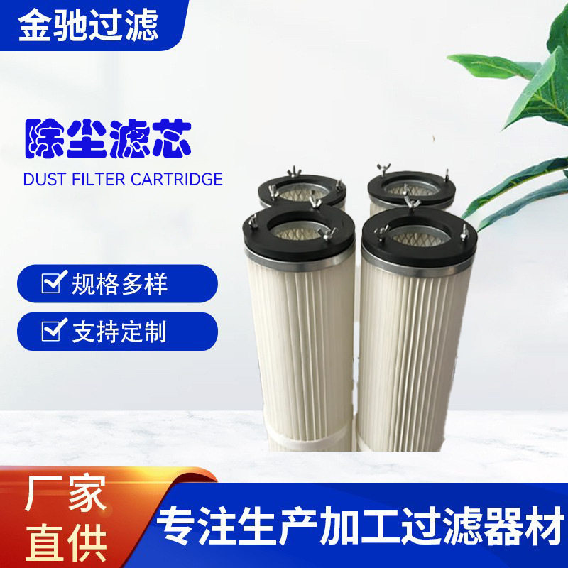 替代布袋2米长脉冲除尘器褶式滤芯厂家直供仓顶除尘滤芯