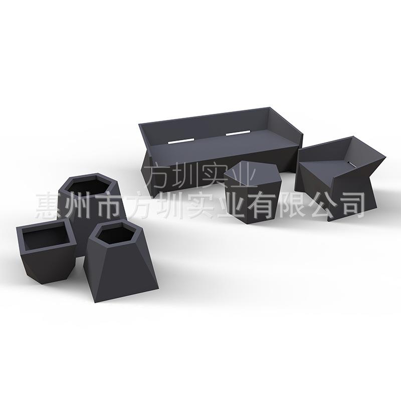 玻璃钢新款菱形座椅花盆组合整套办公室会议接待休闲简约沙发