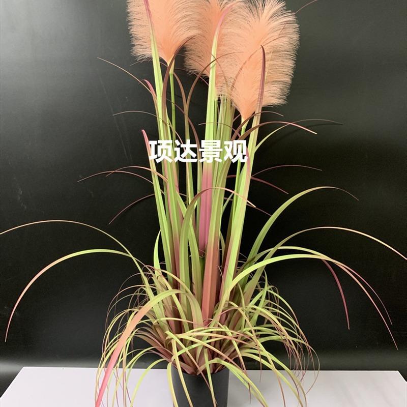 仿真狗尾巴草蒲团芦苇花盆栽园林景观堆景绿植配件室内外装饰美观
