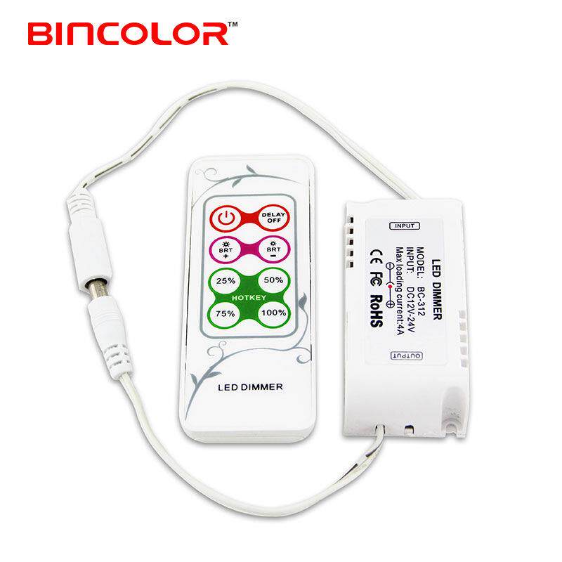RF无线8键控制器 LED调光器 灯条灯带模组驱动器 BC-312-4A(视频)