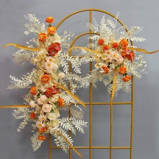 饰花点花条 婚庆成品花艺点花绢花背景挂花条花路引花排花婚礼堂装